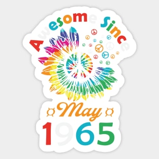 Funny Birthday Quote, Awesome Since May 1965, Retro Birthday Sticker